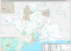 New Haven County, CT Wall Map Premium Style 2024